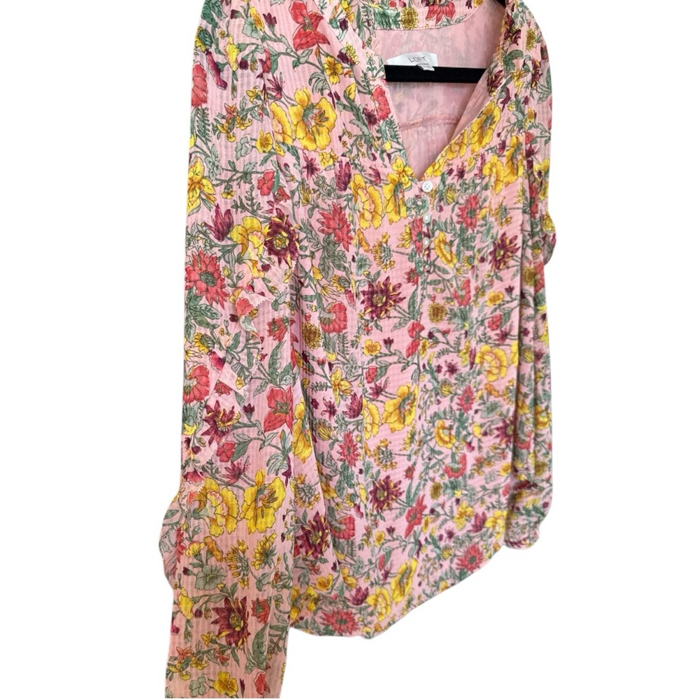 LOFT Garden Ruffle Sleeve Blouse size Medium - Picture 5 of 9